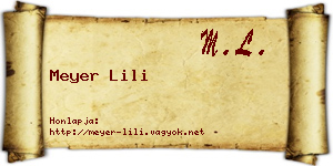 Meyer Lili névjegykártya